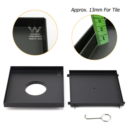 Watermark Matt Black Large 200mm Tile Insert Floor Drain Shower Grate 80mm Waste.