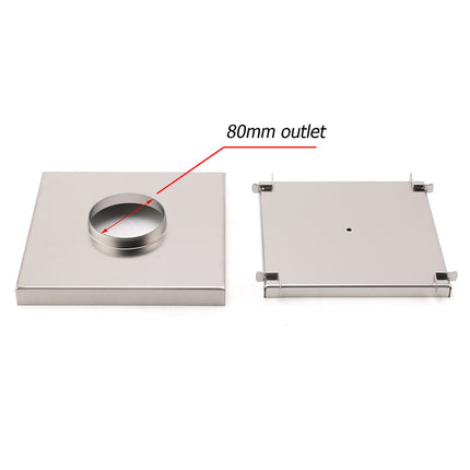 Bathroom Large Square 200x200mm Tile Insert Floor Drain Shower Grate 80mm Waste.