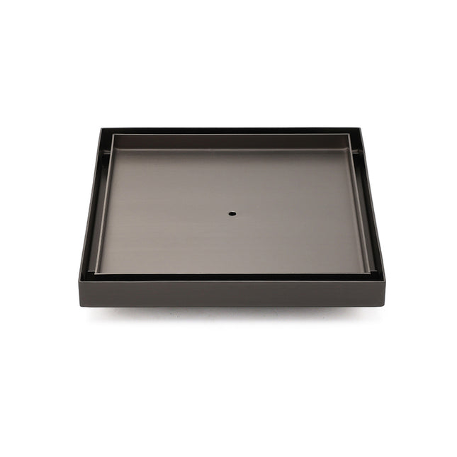 Gun Metal Large Square 200x200mm Tile Insert Floor Drain Shower Grate 80mm Waste.