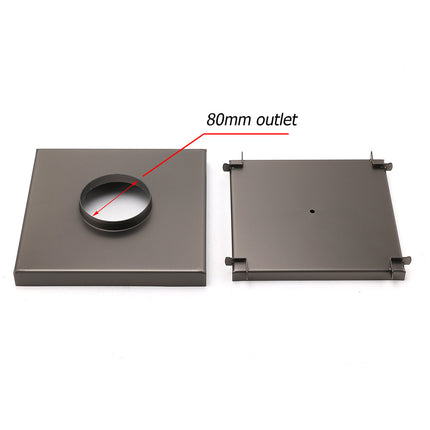 Gun Metal Large Square 200x200mm Tile Insert Floor Drain Shower Grate 80mm Waste.