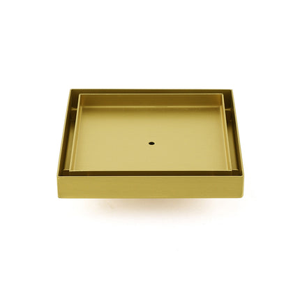 Brushed Gold Square 150x150mm Tile Insert Floor Drain Shower Grate 50mm Waste.