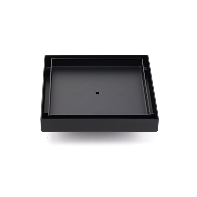 Matt Black 150x150mm Tile Insert Floor Drain Shower Grate 50mm Outlet Watermark.