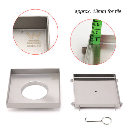 Square 150x150mm Tile Insert Floor Drain 80mm Waste Stainless Steel Shower Grate.