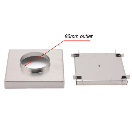 Square 150x150mm Tile Insert Floor Drain 80mm Waste Stainless Steel Shower Grate.