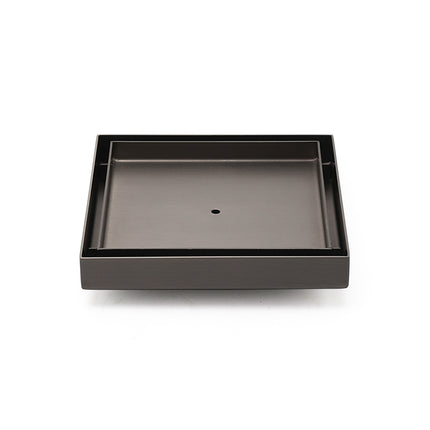 Bathroom Gun Metal 150mm Tile Insert Floor Drain Shower Grate 80mm Waste Outlet.