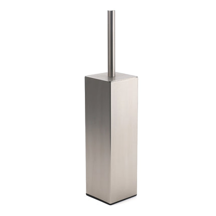 Brushed Nickel Cubic Square Toilet Brush Stainless Steel Wall Mounted Holder Cup.