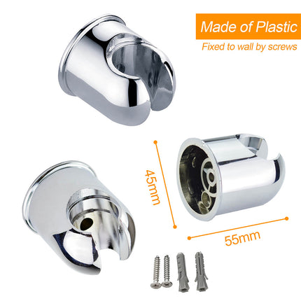 Round ABS Plastic Chrome Wall Hang Bracket Holder For Hand Held Shower Head Hose.