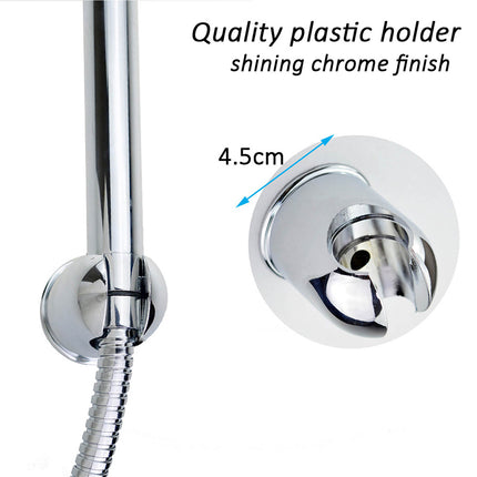 Round ABS Plastic Chrome Wall Hang Bracket Holder For Hand Held Shower Head Hose.