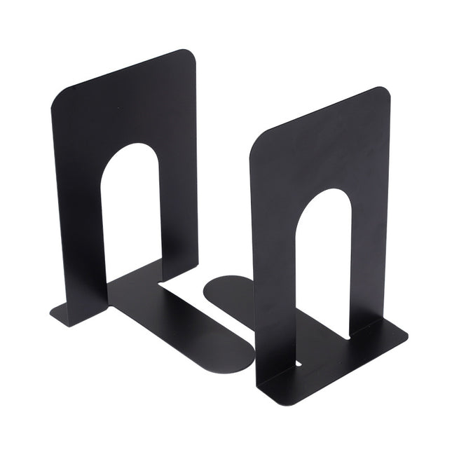 Bookends - Metal - Iron bookshelves - To be used for supporting books and organizing your desk - 13 × 15 × 16.5 cm - Black.