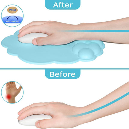 Mouse pad - Mouse pad with wrist rest - Ergonomic mouse pad - Mouse pad with leather surface, suitable for computers, laptops, office, home and travel, with non-slip bottom.