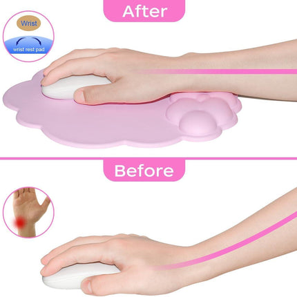 Mouse pad - Mouse pad with wrist rest - Ergonomic mouse pad - Mouse pad with leather surface, suitable for computers, laptops, office, home and travel, with non-slip bottom.