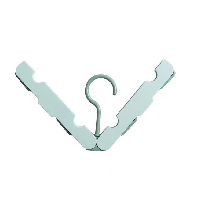 Folding Clothes Rack - Hanging Clothes Rack - Portable Folding Hanger with Hook - Ideal for Travel, Campers, Travelers and Small Spaces - Two-Piece Pack - Light Green.
