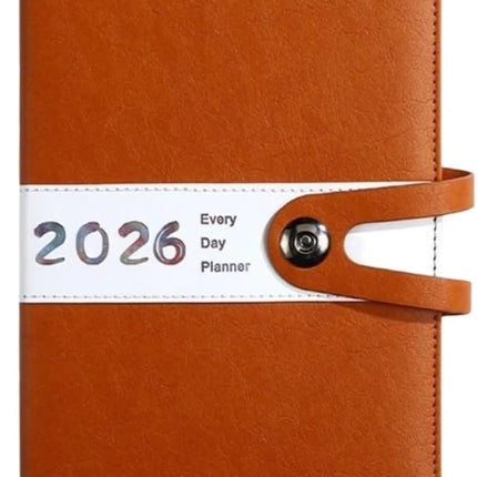 Agenda 2026 adults - Planner - Journal - Organizer - Business - Texture - PU material - A5 format - Brown.