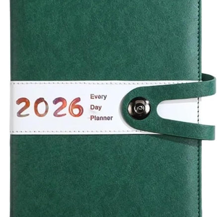 Agenda 2026 adults - Planner - Journal - Organizer - Business - Texture - PU material - A5 format - Vegetable.