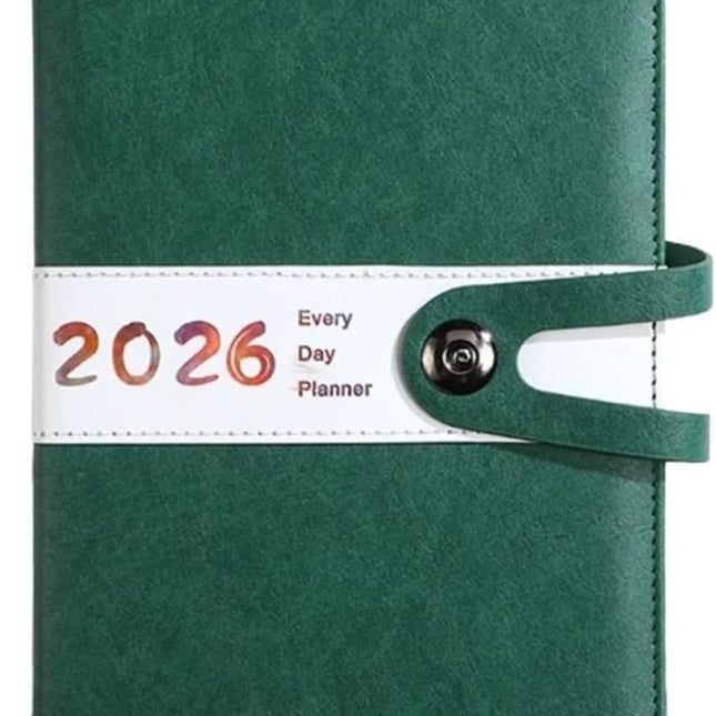 Agenda 2026 adults - Planner - Journal - Organizer - Business - Texture - PU material - A5 format - Vegetable.