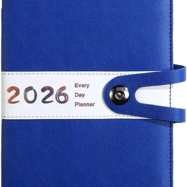 Agenda 2026 Adults - Planner - Journal - Organizer - Business - Texture - PU Material - A5 Format - Blue.
