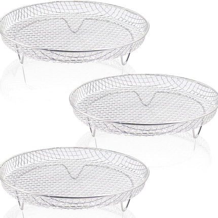 Multi-layer air fryer rack (3 round layers) - Air fryer baking pan - Air fryer grid - 304 stainless steel - Safe to use in air fryers, steam ovens, regular ovens and dishwashers.