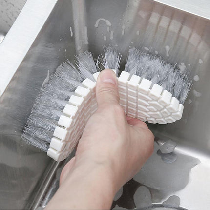 Brush - Multifunctional cleaning brush - Sturdy hand brush with stiff bristles - Multiple flexible brush heads - Suitable for cleaning bathtubs, kitchens, faucets and corners - Set of 2.
