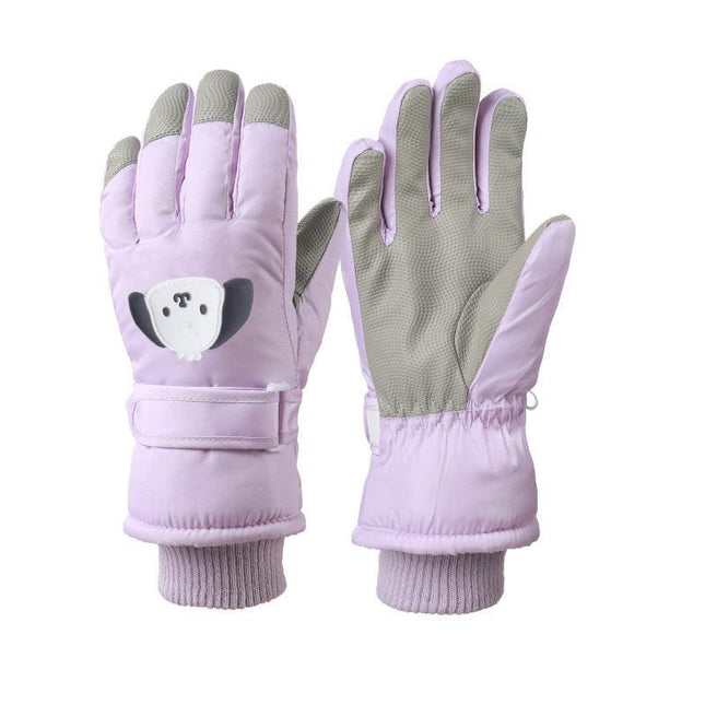Gloves - Children's Gloves - Children's Ski Gloves - Touchscreen Gloves - Windproof - Warm - Suitable for children from 8 to 14 years in winter - Purple.