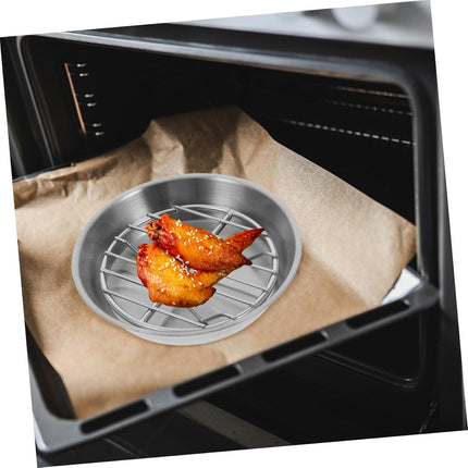 Baking tray for air fryer - Air fryer baking pan - Air fryer accessories - Baking tray with rack - Made of 304 stainless steel - 12 cm.