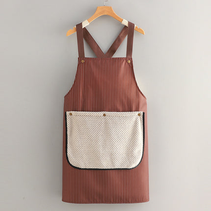 Apron - Kitchen Apron - Waterproof and Stain Resistant - Professional Cooking Apron - With Pockets and Removable Towels - Apron for Women and Men - Coffee Brown.