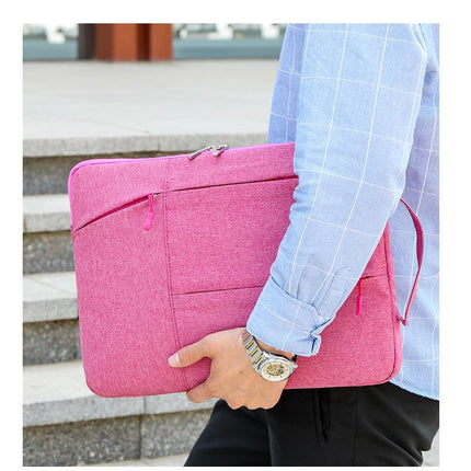 Laptop Case - Suitable for 13/14/15.6 inches - Zippered Laptop Case - Laptop Sleeve - Waterproof Oxford Cloth - Scratch and Wear Resistant, Easy to Carry - Pink.