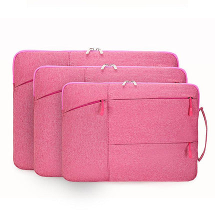 Laptop Case - Suitable for 13/14/15.6 inches - Zippered Laptop Case - Laptop Sleeve - Waterproof Oxford Cloth - Scratch and Wear Resistant, Easy to Carry - Pink.