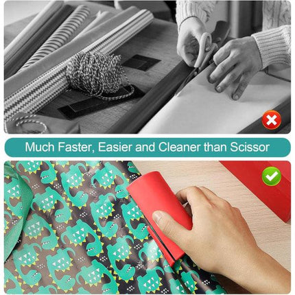 4-pack Sliding Wrapping Paper Cutters - Portable Gift Wrapping Paper Roll Cutter for Christmas and Birthday Wrapping.