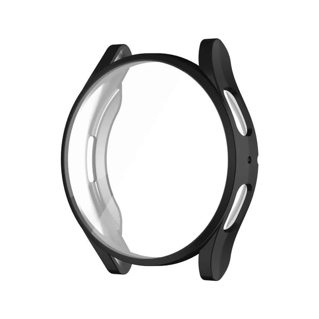 Compatible with Samsung Galaxy Watch 4 5 6 40 mm 44 mm Case Protection Silicone TPU Bumper Screen Protector Black Galaxy Watch6 44mm.