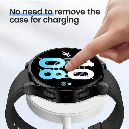 Compatible with Samsung Galaxy Watch 4 5 6 40 mm 44 mm Case Protection Silicone TPU Bumper Screen Protector Black Galaxy Watch6 44mm.