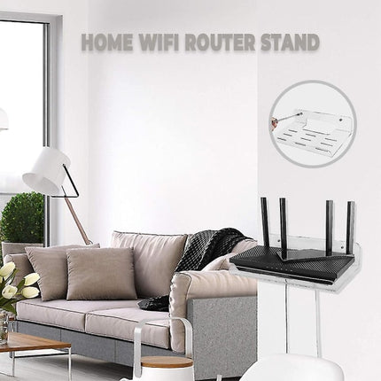 Wifi Router Shelf Wall Mounted Acrylic With Heat Sink For Home_max.