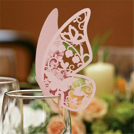 40pcs Butterfly Hanging Glass Cards - Wedding Decoration - Creative White 40pcs.