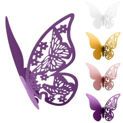 40pcs Butterfly Hanging Glass Cards - Wedding Decoration - Creative White 40pcs.