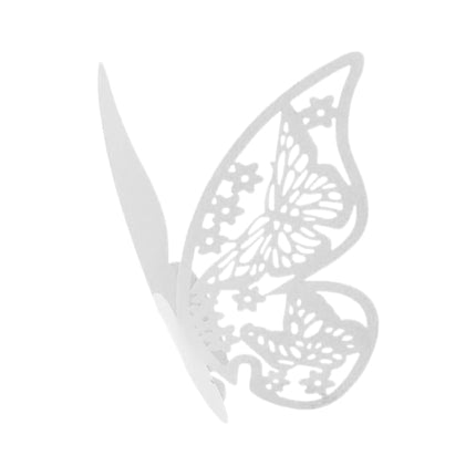 40pcs Butterfly Hanging Glass Cards - Wedding Decoration - Creative White 40pcs.