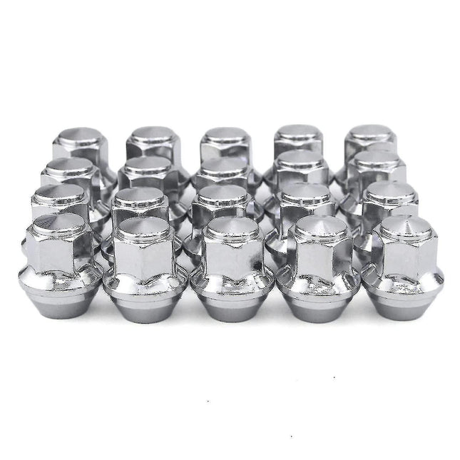 Aluminum Wheel Nuts. M12 X 1.5 Conical 19mm Hex Replacement for Ford Alloy Wheels (Silver).