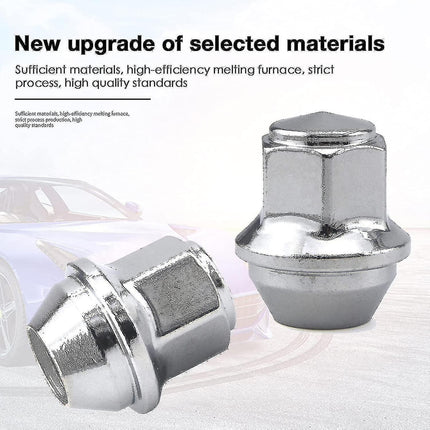 Aluminum Wheel Nuts. M12 X 1.5 Conical 19mm Hex Replacement for Ford Alloy Wheels (Silver).