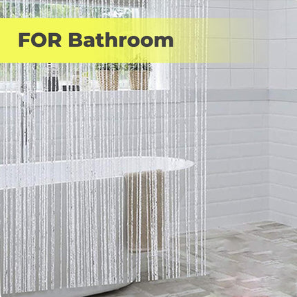 String Curtains Door Mosquito Net, Elegant Divider Tassel Curtain for Home Decor, Partition Curtain for Doors and Windows, White (100x200cm).