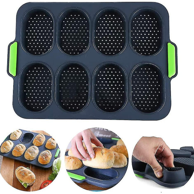 Mini baguette baking tray, bread crisping tray, non-stick perforated.