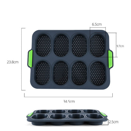 Mini baguette baking tray, bread crisping tray, non-stick perforated.