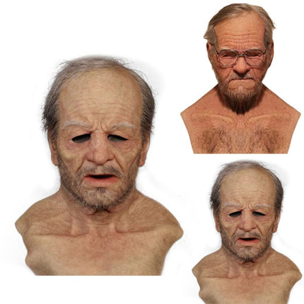 Halloween Mask Realistic Old Man Latex Party Cosplay Mask Props 1.