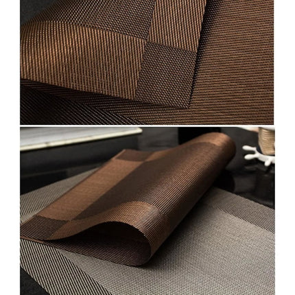 PVC Non-Slip PVC Placemats Set Heat Resistant Placemats Dining Table Kitchen Mat (Set of 4) Gold.