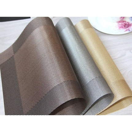 PVC Non-Slip PVC Placemats Set Heat Resistant Placemats Dining Table Kitchen Mat (Set of 4) Gold.