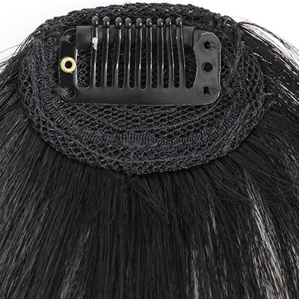 Clip-in Bangs Made of Real Hair, French Bangs Extensions | Natural Colored Clip-on Bangs, Hair Fringe for Women and Girls Natural Black.