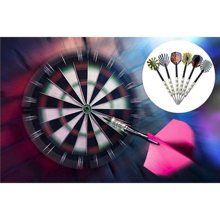 18-pack of stainless steel arrows with steel tips.