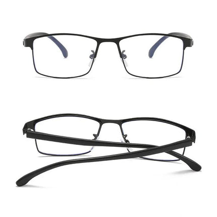 Anti-blue Light Myopia Glasses Ready-made Business Men Women Metal Square Glasses Diopter 0 -0.5 -1.0 -1.5 To -6.0 3.