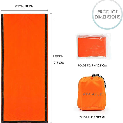 4x Outdoor Emergency Thermal Waterproof Sleeping Bag Camping Survival Bivvy Sack.