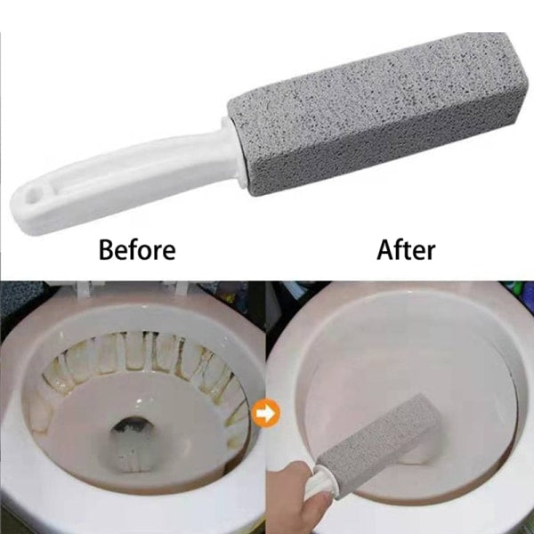 Pumice Toilet Brush Household Toilet Bowl Cleaning Limesc - Gray 3.8*3.8*23.5CM.
