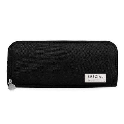 Large Capacity Pencil Case, 3 Compartments, Bag, School Pink.