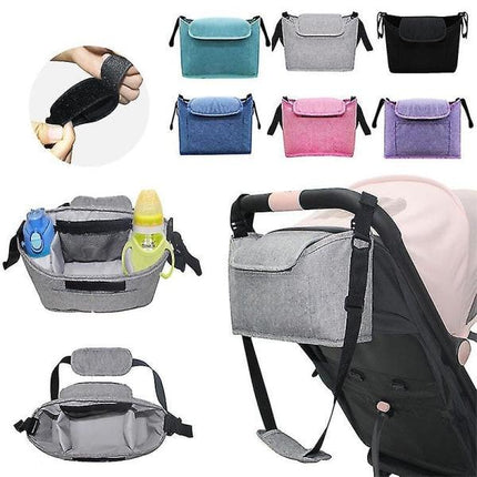 Baby Organizer Stroller Accessories Bag Large Space for All Strollers（Black）.