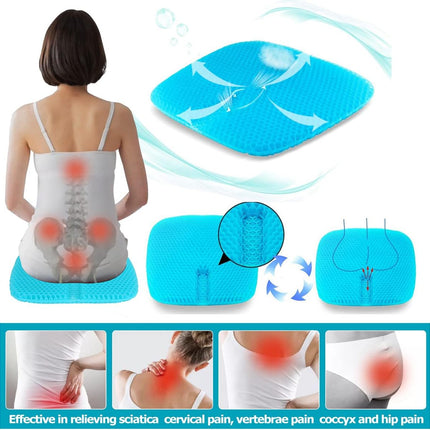 Gel Seat Cushion for Long-Term Sitting, Gel Cushions for Pressure Relief, Double Thick Gel Cushion for Sitting, Seat Cushions for Office Chairs with.